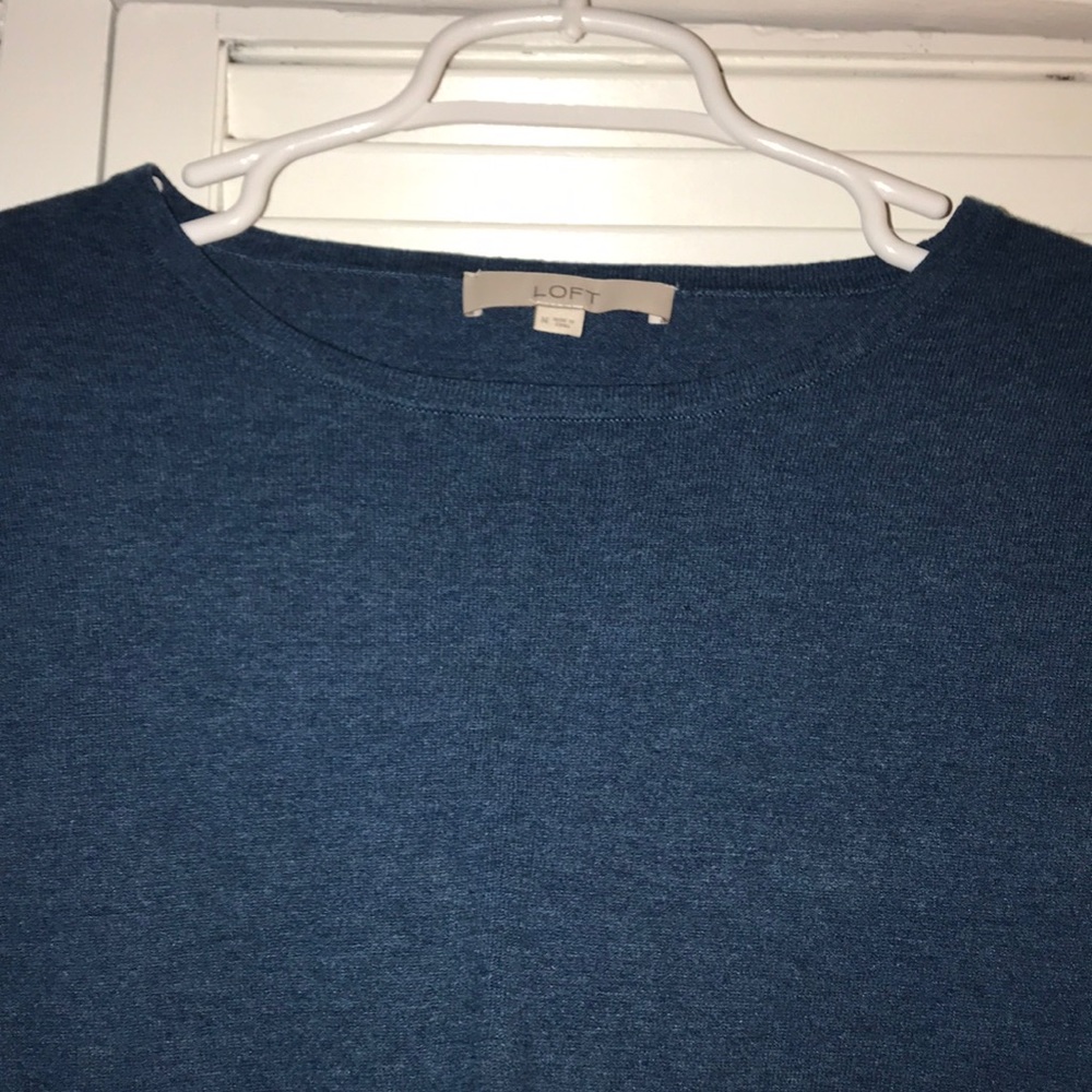 Pretty blue ballet neck sweater. Loft size M